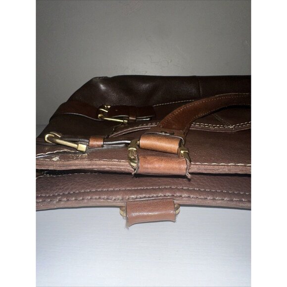 Michael Michael Kors Brown Leather Gold Buckle Purse - Picture 13 of 14